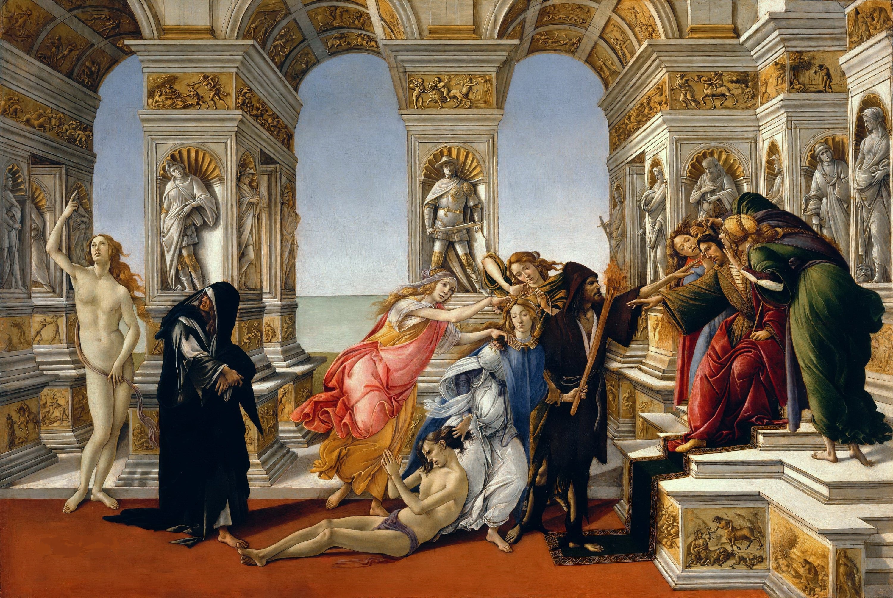 The Slander by Botticelli - the last phase - uffizi guided tour
