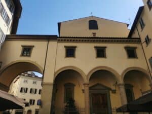 Vasari corridor through Santa Felicita outside